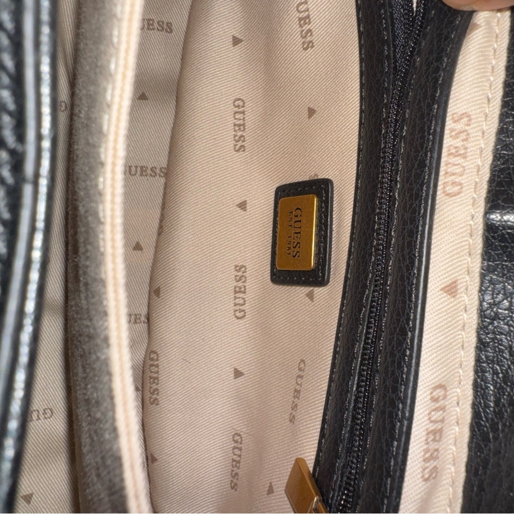 Guess Black Shoulder Bag with Gold Details - Picture 11 of 13